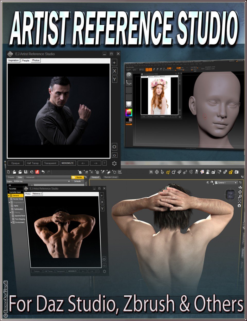 EJ艺术家参考工作室Daz工作室Zbrush和其他