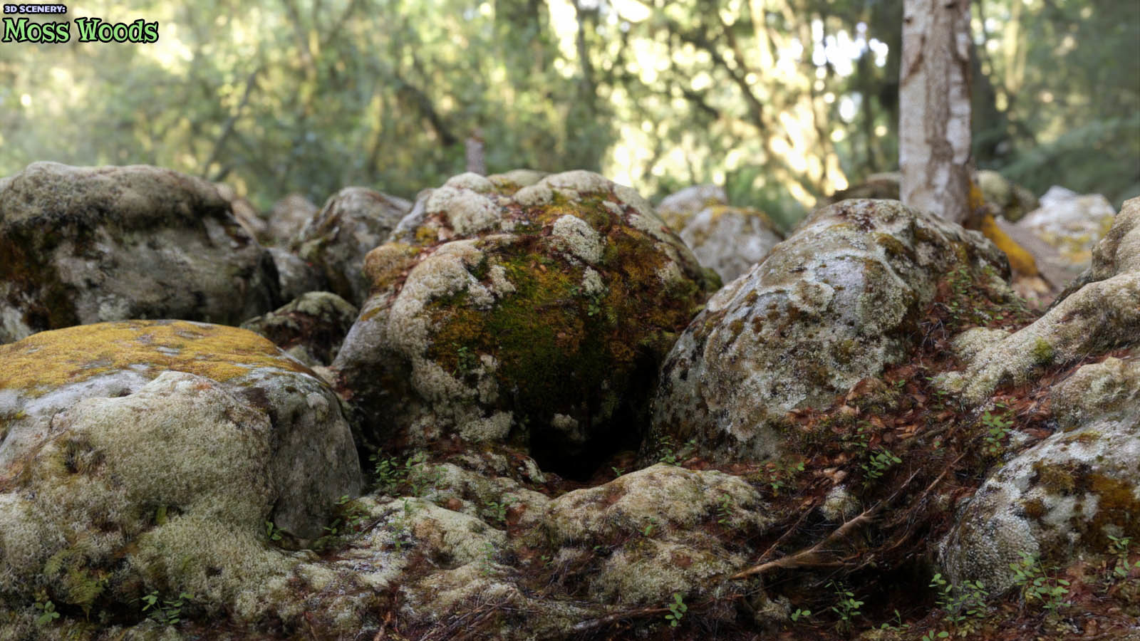 3D风景:苔藓树林