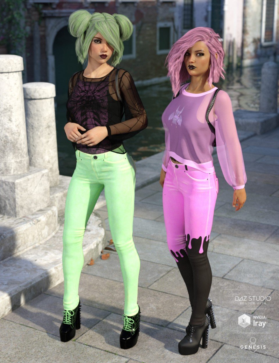 dForce Misty Pastel哥特服装纹理