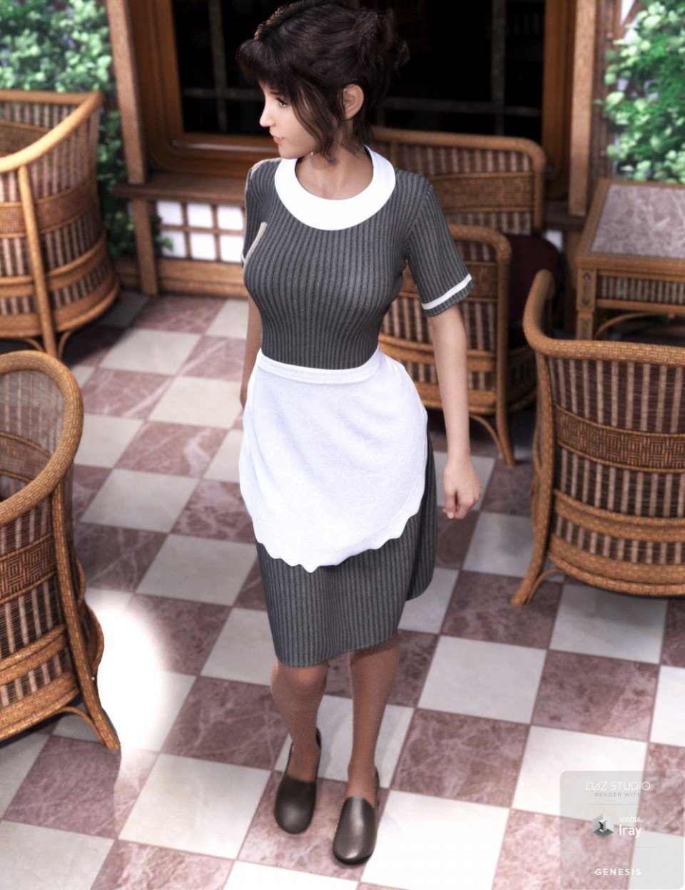 dForce创世纪8女服务员复古制服