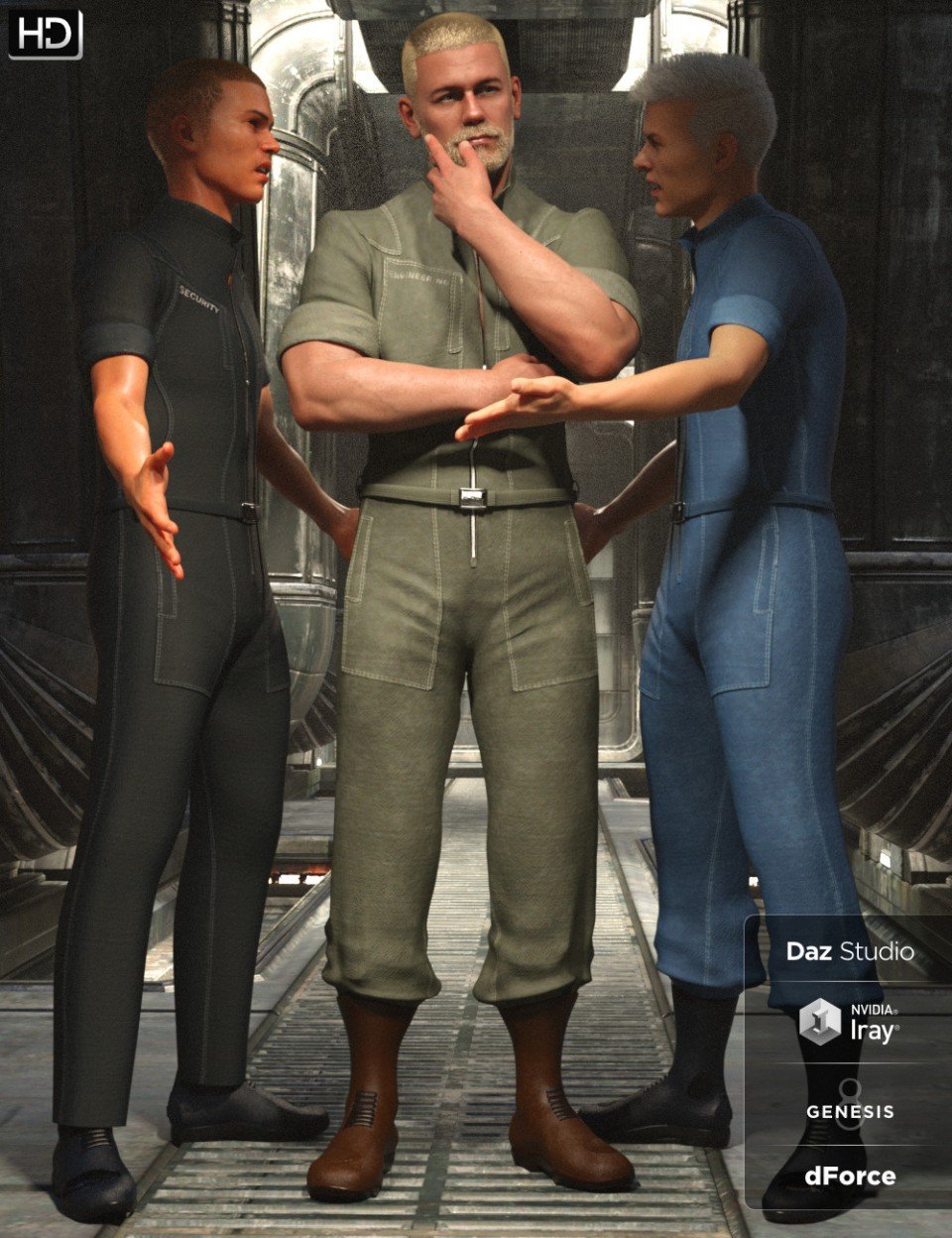 HC dForce Space Tech Jumpsuit for Genesis 8男(s)