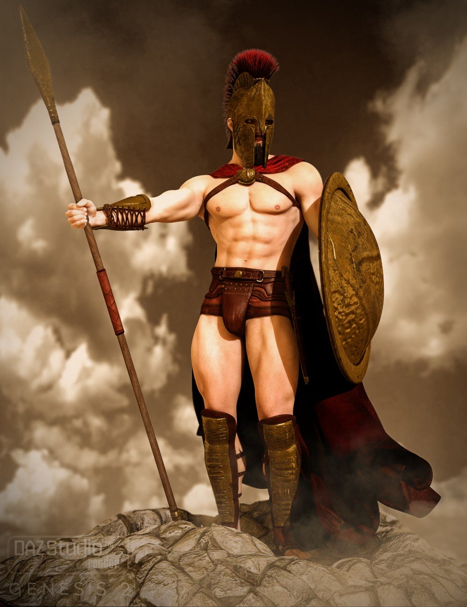 Mec4D The Spartan for Genesis 2 Male(s) &附加组件