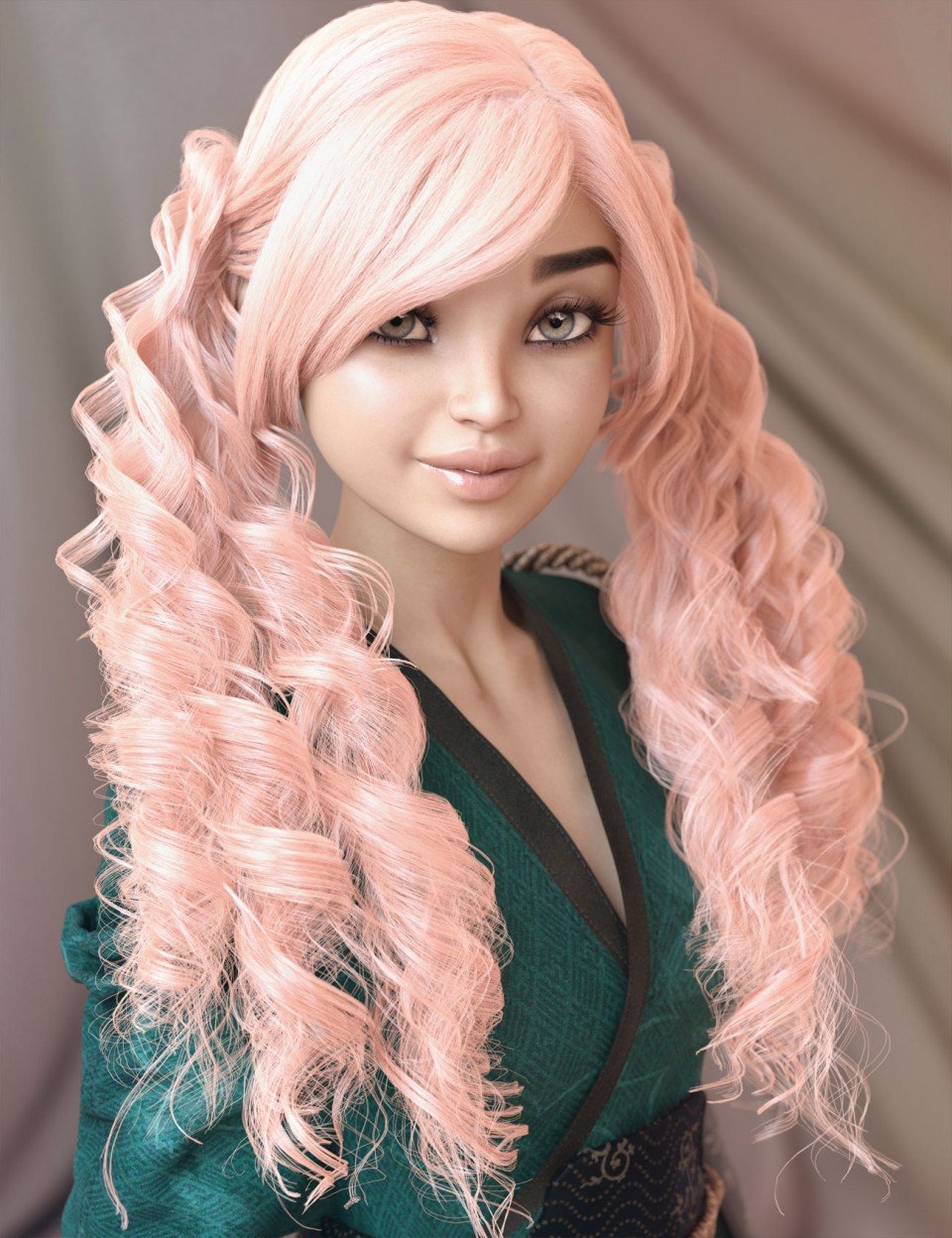 dForce Ophelie Hair for Genesis 3 &8女(年代)