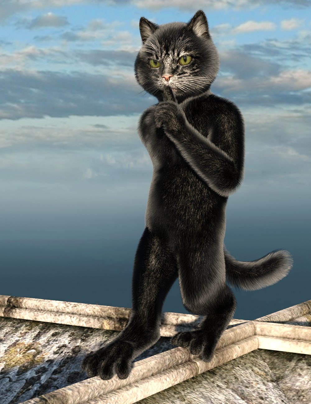 黑猫皮毛和纹理插件卡通