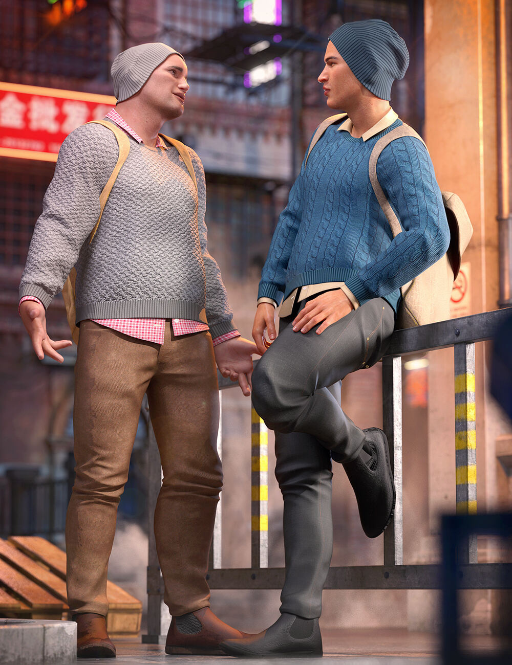 街景画衣服纹理