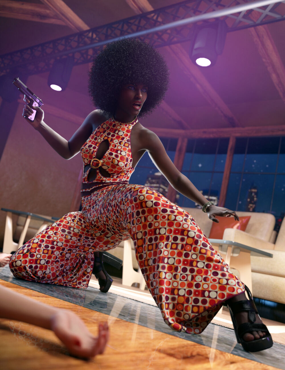 dForce Disco Flare Outfit for Genesis 8 female