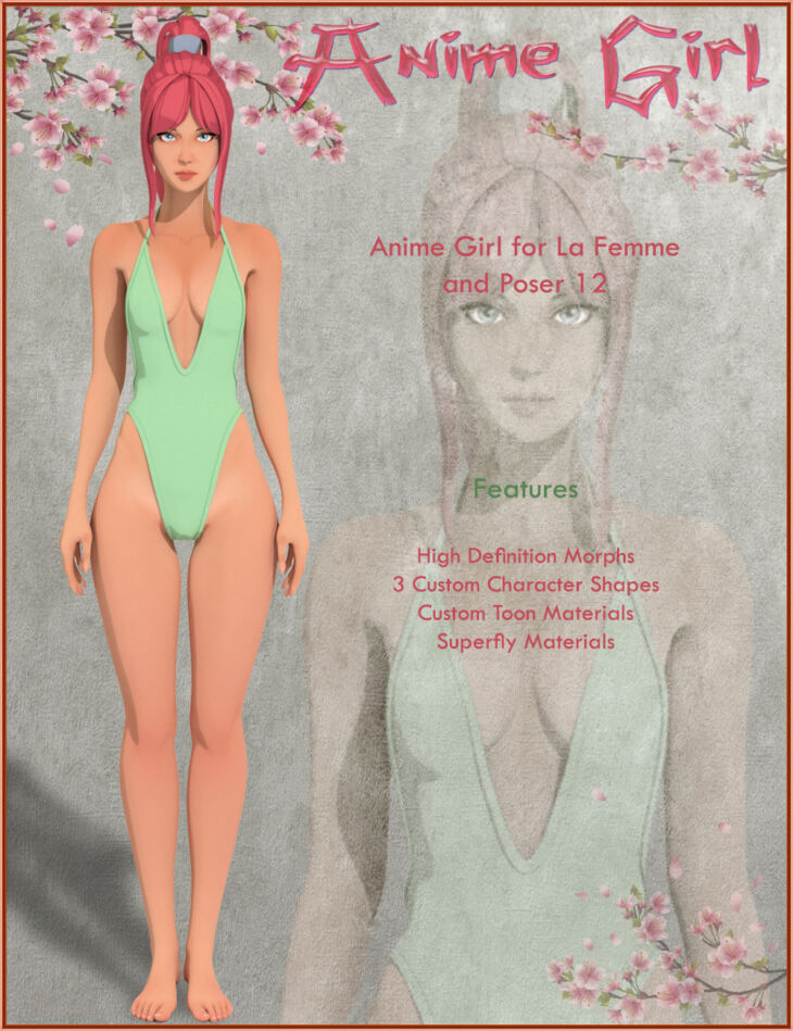 动漫女孩La Femme和Poser 12