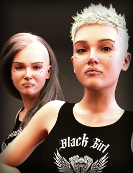 Genesis 9 的 M3D 面部穿孔 - M3D Facial Piercings for Genesis 9_DAZ3D下载站